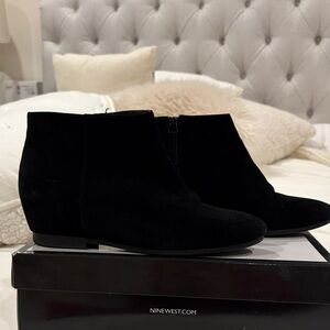 Nine West Black Suede Ankle Booties